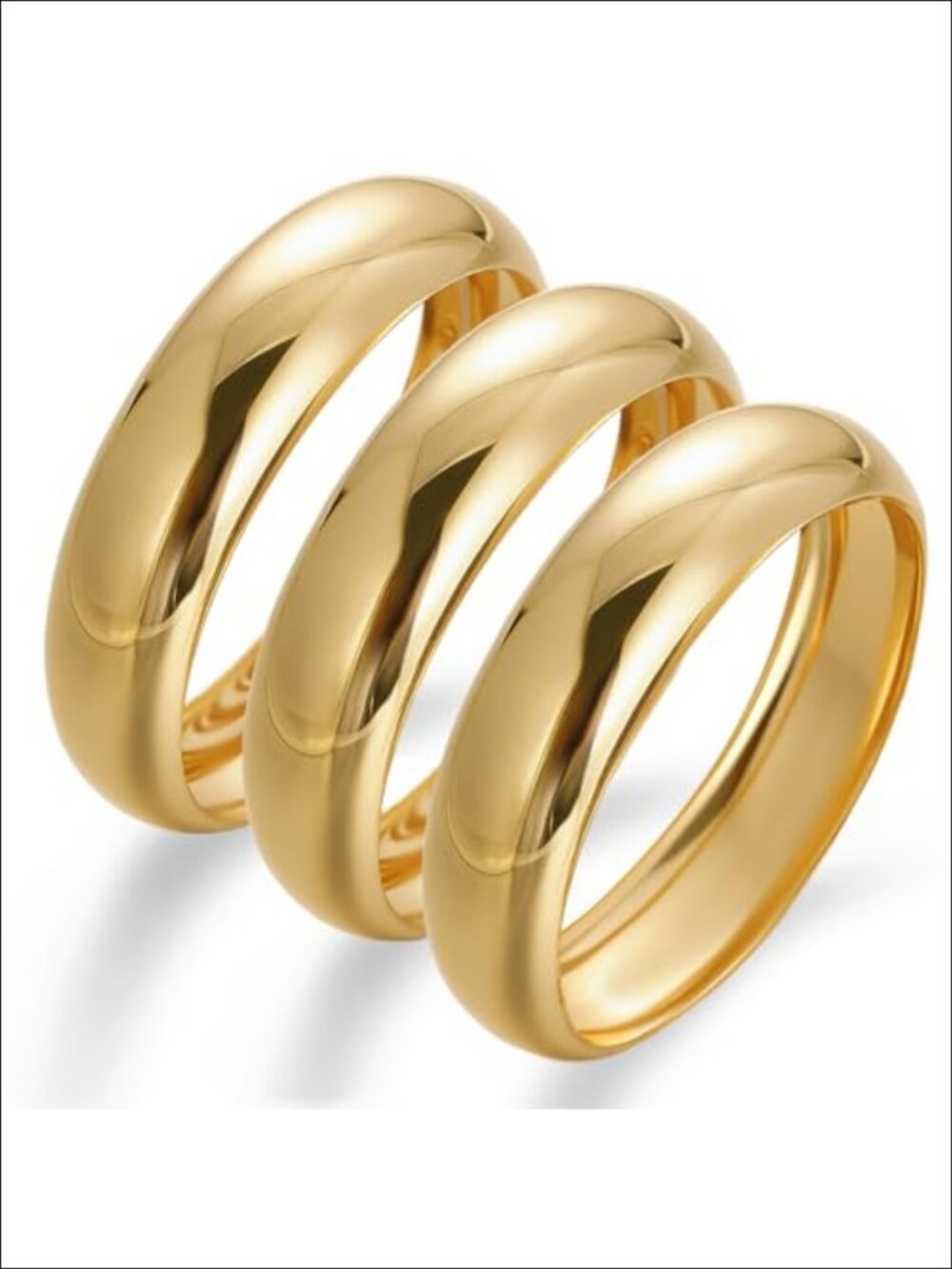 Chunky 14k Gold Plated Stackable Bangle Bracelets Set